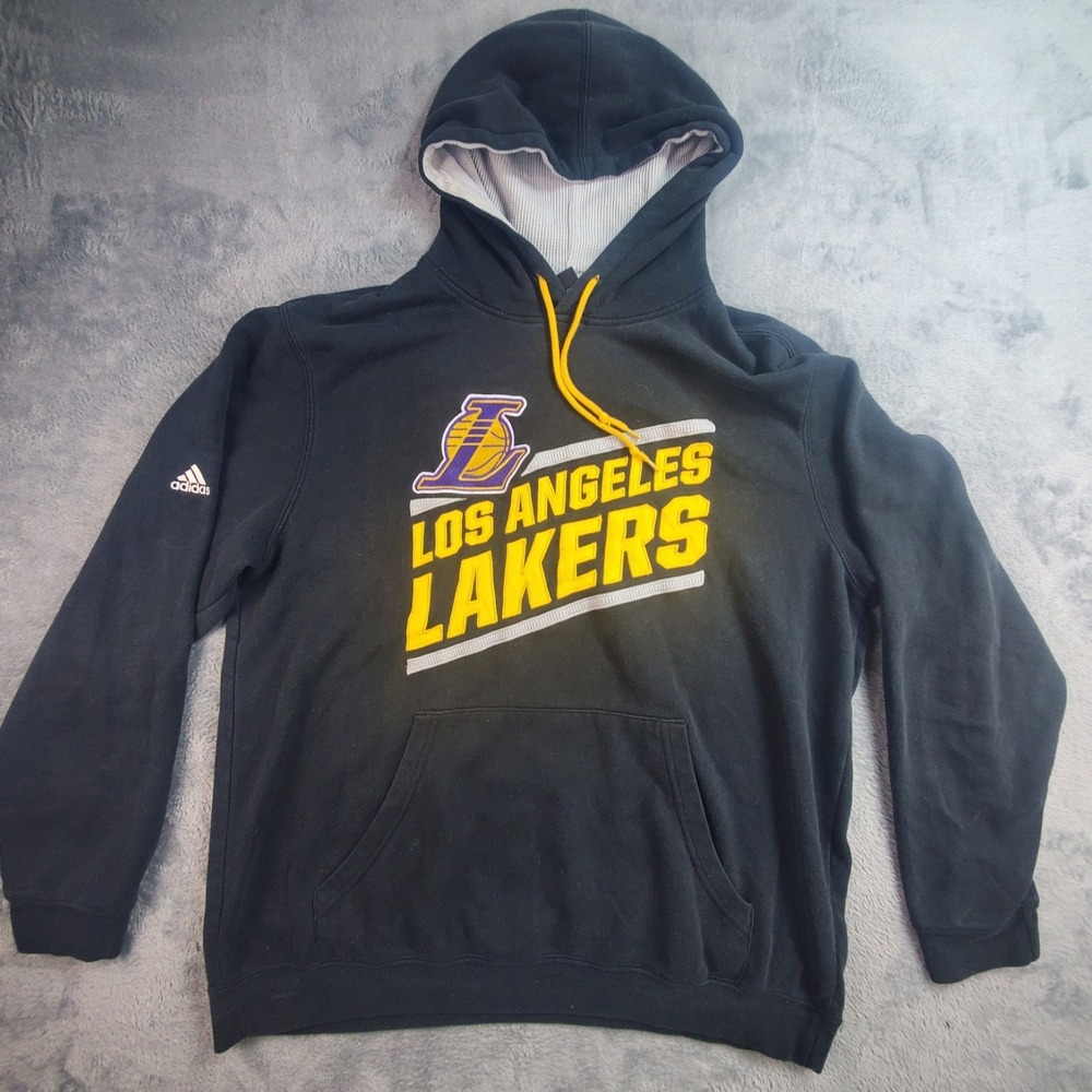 Adidas Los Angeles Lakers Hoodie Sweatshirt Embroidered Mens XL See Description